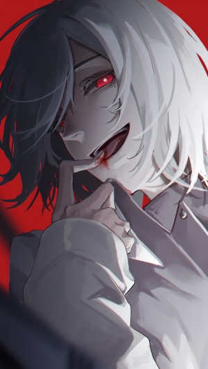 Akudama Drive anime character with red eyes