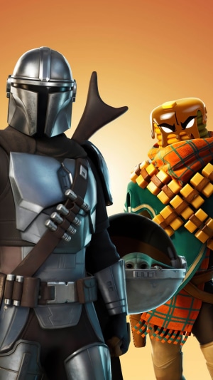 Mandalorian and Grogu from Fortnite