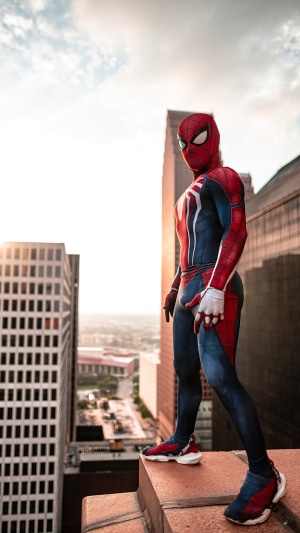Spider-Man from Marvel's Spider-Man standing on a rooftop