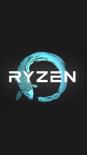 Ryzen logo with a koi fish design