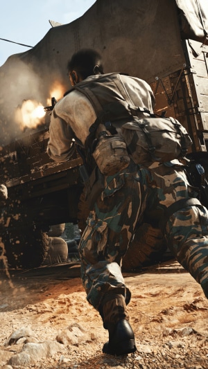 Soldier firing weapon in Call of Duty Black Ops Cold War