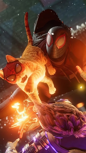 Miles Morales and Spider-Cat from Marvel's Spider-Man: Miles Morales