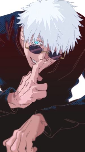 Satoru Gojo from Jujutsu Kaisen wearing glasses