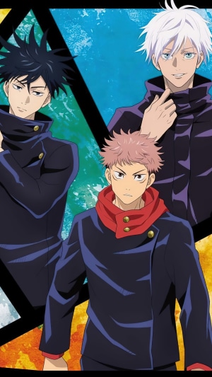 Yuji Itadori, Megumi Fushiguro, and Satoru Gojo from Jujutsu Kaisen