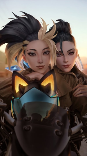 Akali and Kai'Sa from K/DA in League of Legends