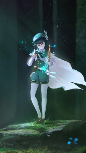 Venti from Genshin Impact in Forest Glow