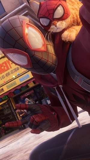 Miles Morales with Spider-Cat from Marvel's Spider-Man: Miles Morales