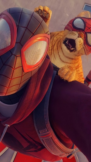 Miles Morales from Marvel's Spider-Man with Spider-Cat