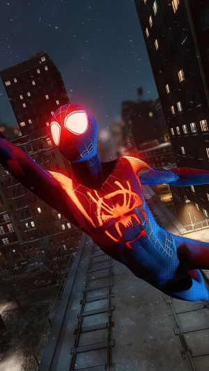 Spider-Man from Marvel's Spider-Man: Miles Morales in a city