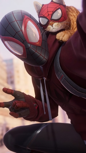 Miles Morales and Spider-Cat in Marvel's Spider-Man