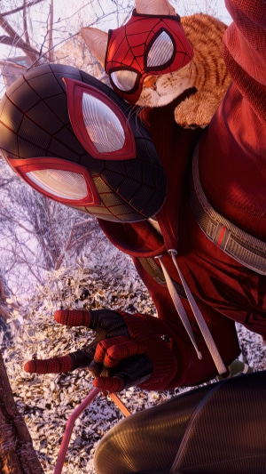 Miles Morales from Marvel's Spider-Man with Spider-Cat