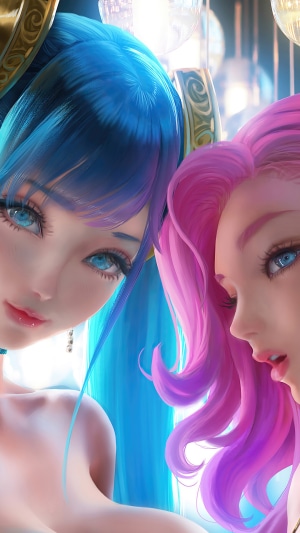 Seraphine and Sona from League of Legends
