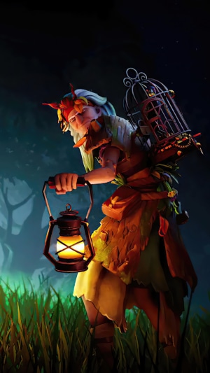 Fortnite character with lantern and birdcage