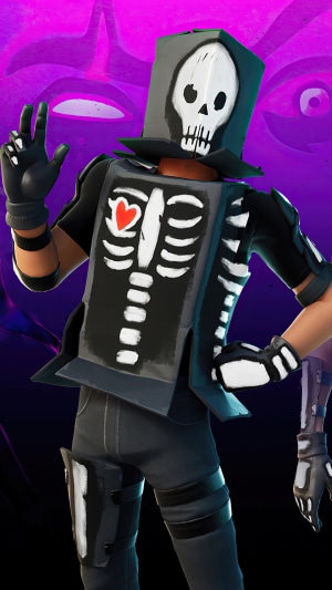 Fortnite Skeleton Costume Character with Heart