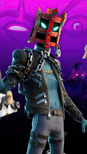 Fortnite character with cage head and chains