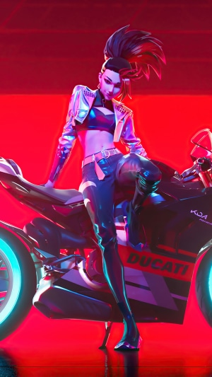 Akali KDA All Out Motorcycle Motorbike LoL League Of Legends Video Game Rare