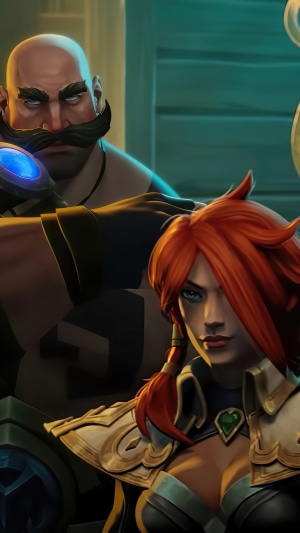 Miss Fortune and Braum from Ruined King: A League of Legends Story