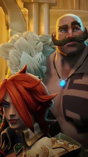 Miss Fortune and Braum from Ruined King: A League of Legends Story