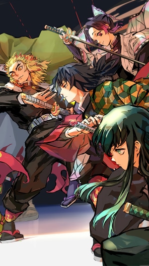 Demon Slayer Hashira Characters Group Artwork