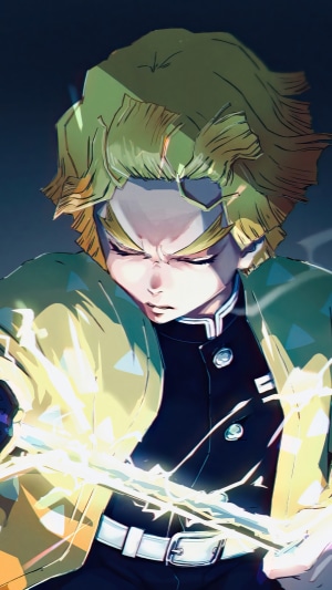 Zenitsu Agatsuma from Demon Slayer with Katana