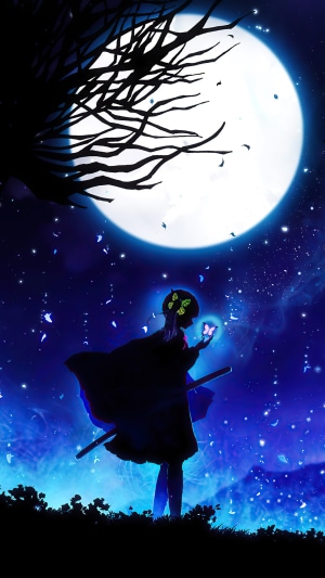 Kanao Tsuyuri Silhouette under Full Moon