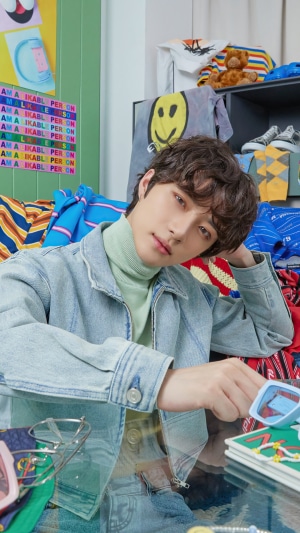 Beomgyu from TXT in Blue Hour concept