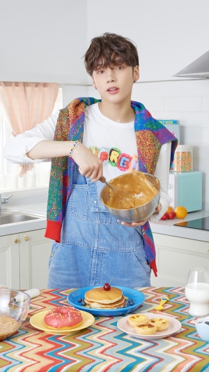 Huening Kai from TXT making breakfast