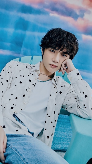 Beomgyu from TXT in a photoshoot
