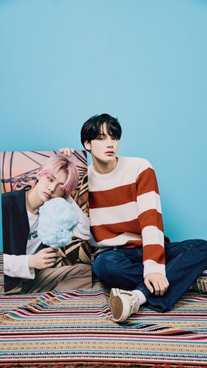 TXT Kpop members Huening Kai and Yeonjun photoshoot