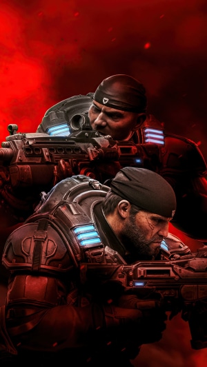 Gears of War soldiers with rifles