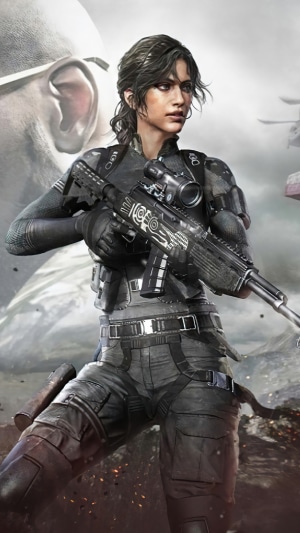 Woman with rifle from PUBG