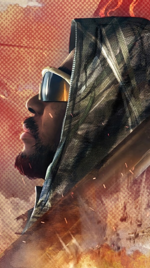 PlayerUnknown's Battlegrounds character with hood and sunglasses