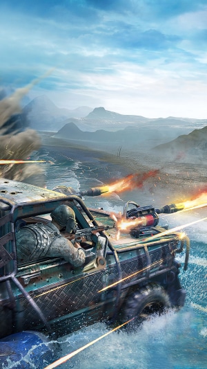 Soldier firing machine guns from a vehicle in PUBG Mobile