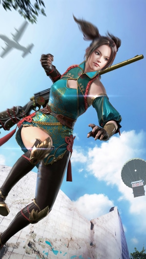Woman with rifle in PUBG Mobile