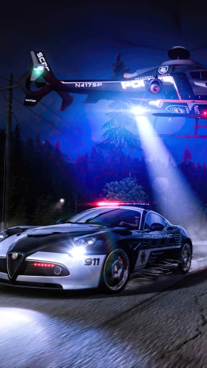 Police car and helicopter from Need for Speed Hot Pursuit