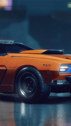 Orange Sports Car from Cyberpunk 2077