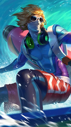 Singed from League of Legends Wild Rift surfing