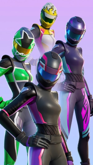 Fortnite characters in racing suits