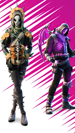 Fortnite characters with skeleton motifs