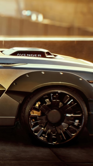 Sports car with 'AVENGER' text