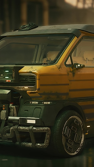 Yellow Cyberpunk 2077 Car
