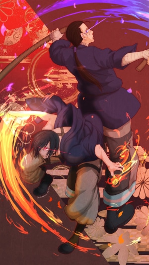 Benimaru Shinmon and Konro Sagamiya from Fire Force