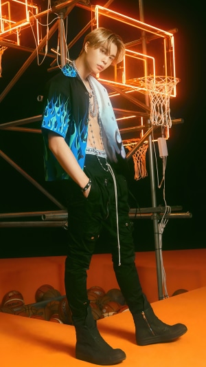 Johnny from NCT U in a basketball-themed photoshoot