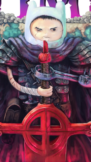 Finn the Human from Adventure Time as Guts from Berserk