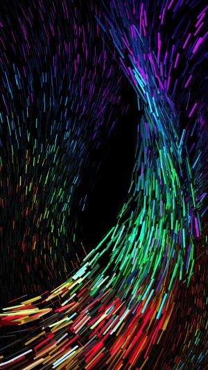 Colorful abstract digital art with swirling particles