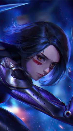 Alita from Battle Angel with a sword