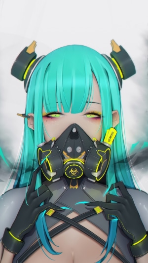 Cyberpunk Anime Girls Gas Mask Sci Fi Hd Phone Wallpaper Rare Gallery 8712