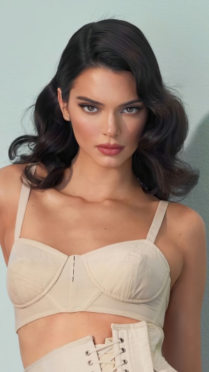 Kendall Jenner in a corset and bra