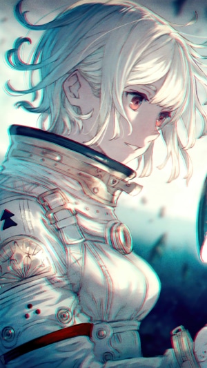 Anime girl in astronaut suit