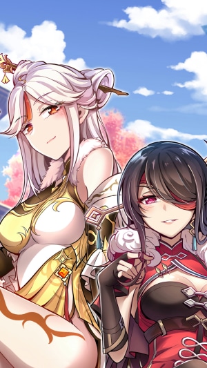 Ningguang and Beidou from Genshin Impact